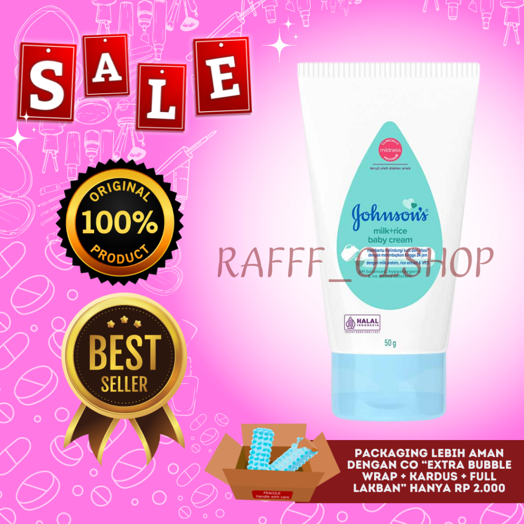 JOHNSONS BABY MILK RICE CREAM 50G