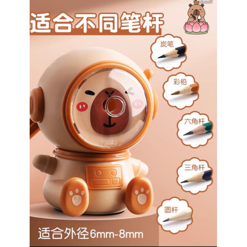

Serutan pencil putar capybara/ rautan pensil motif kapibara/sharpener capybara
