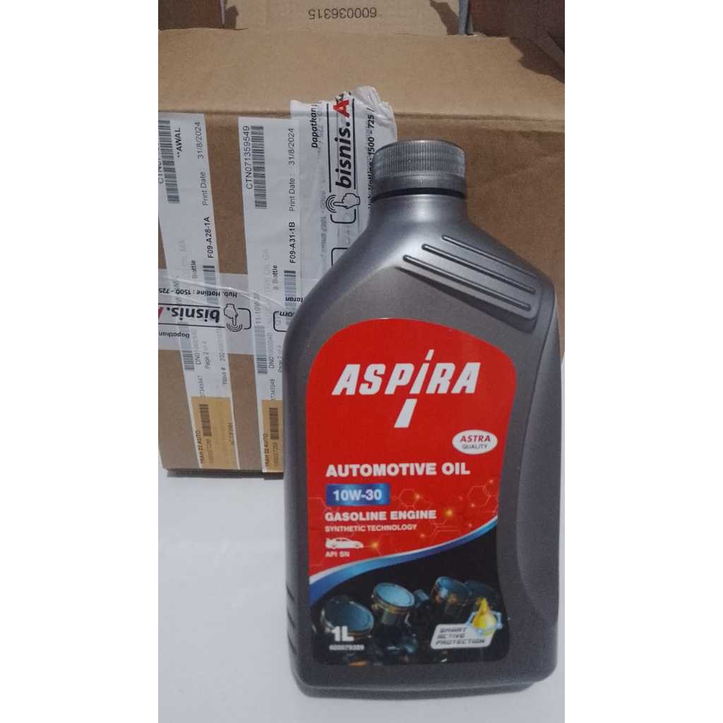 Engine oil / Oli mesin mobil Aspira 10W30, Asli Pabrikan Shell untuk Agya/ Ayla, Avanza/Xenia, Rush/