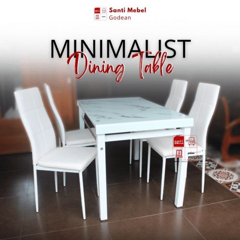 meja makan kaca motif marmer meja makan 4 kursi meja makan kaca tempered