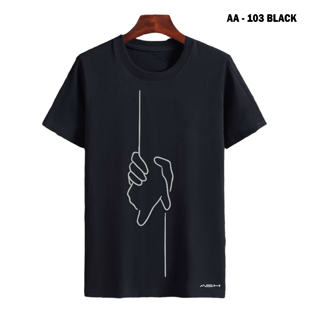 Kaos Abstrak Pria Wanita Unisex Hitam Putih Korean Style AA101 - 110