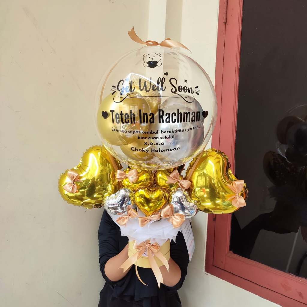 Buket Balon Bucket Balon Foil Love Graduation Karakter Birthday Engagement Weeding Bucket Balon Kais