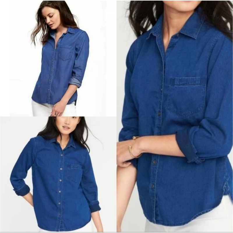 OLD NAVY  Chambray Denim shirt (Rak 11-3) *DFC SLIDE BELAKANG