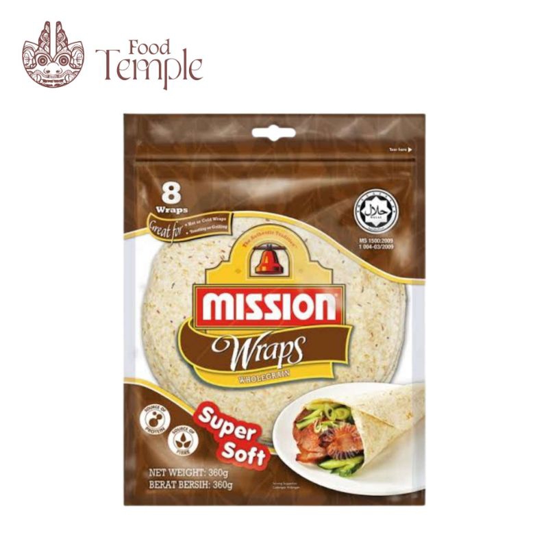 

Mission Wraps Wholegrain Super Soft Kulit Tortilla Kebab Gandum