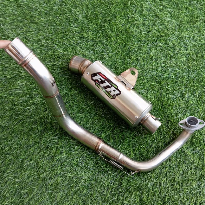 Knalpot racing FTR bulat leher atas inlet 38 beat esp beat carbu beat fi beat pop beat stret Road ra