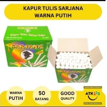 

kapur tulis bebas debu merk sarjanah warna putih