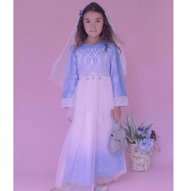 Dress Muslim Balloon Party Blue Ice