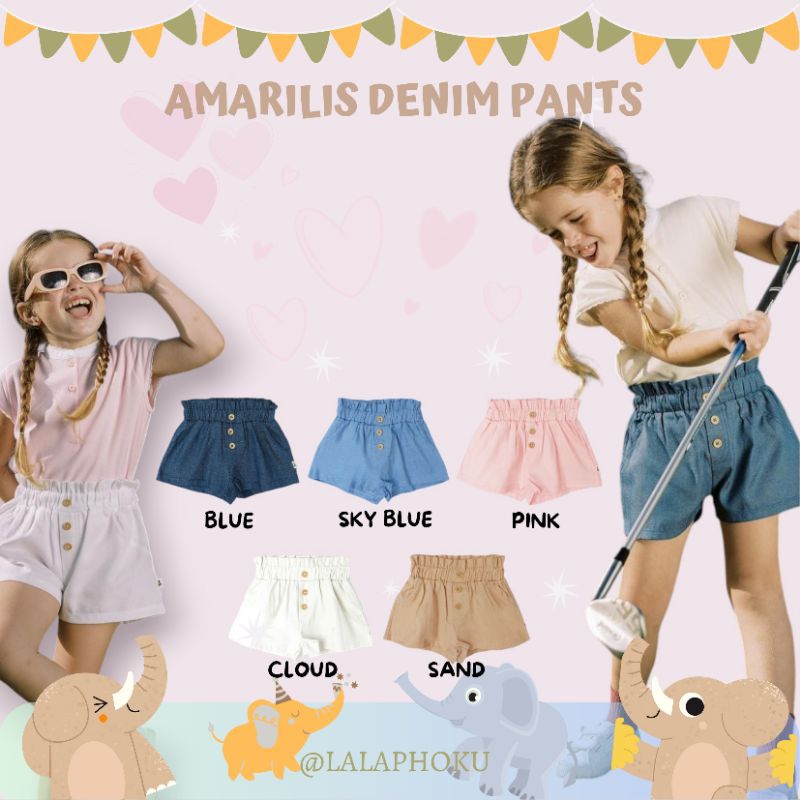 AMARILIS DENIM PANTS BOHOPANNA / CELANA PENDEK ANAK CEWEK / HOT PANTS ANAK PEREMPUAN MURAH