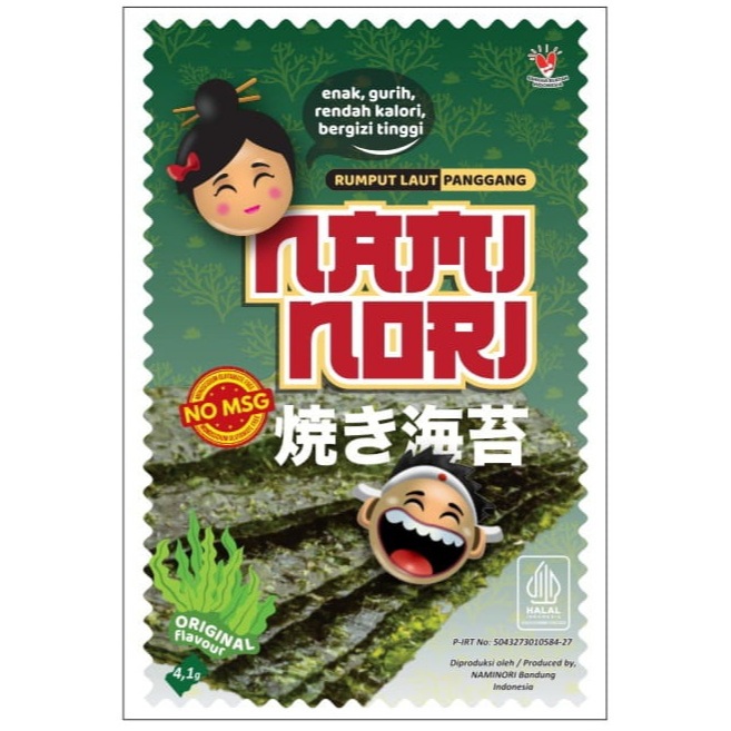 

NAMINORI Cemilan Rumput Laut / Seaweed / Nori Panggang rasa ORIGINAL (1 Sachet)