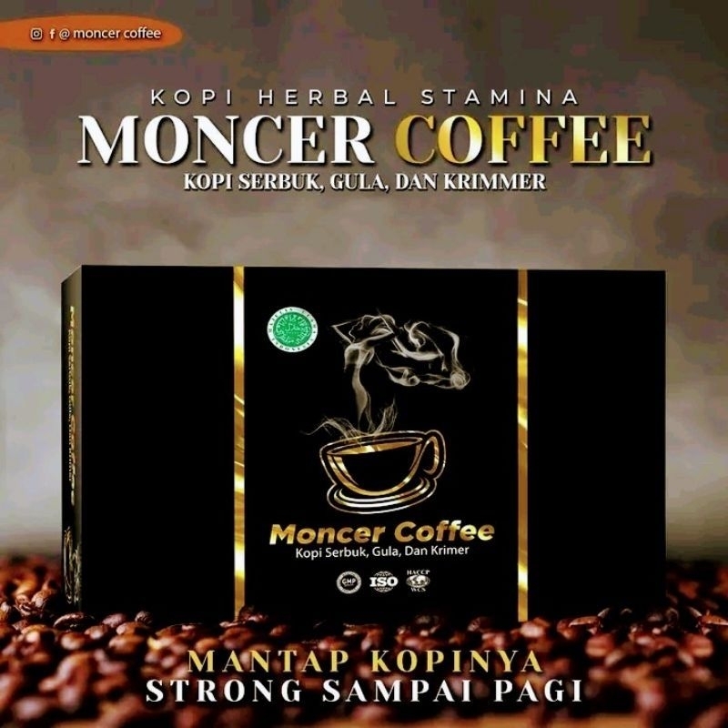 

(1 Box isi 8Sashet) Kopi Monceer Herbal Viral Halal TerujiDijamin Keasliannya Garansi Uang Kembali Asli original