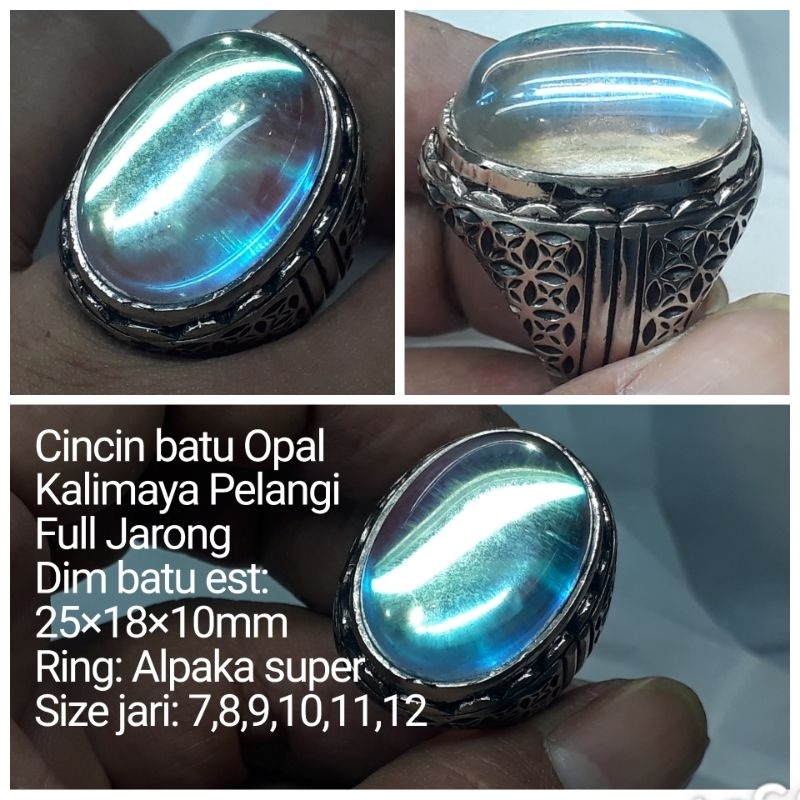 CINCIN BATU OPAL KALIMAYA PELANGI JUMBO FULL JARONG
