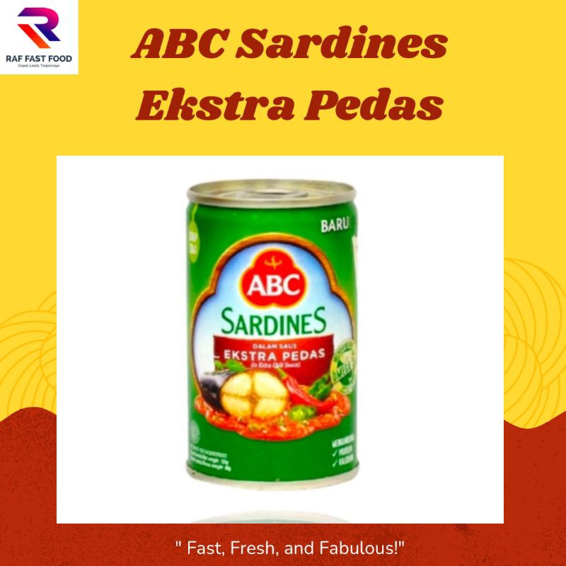 

ABC Sardine Esktra Pedas Chili dan Tomat 155 gr Ikan Sarden Kaleng