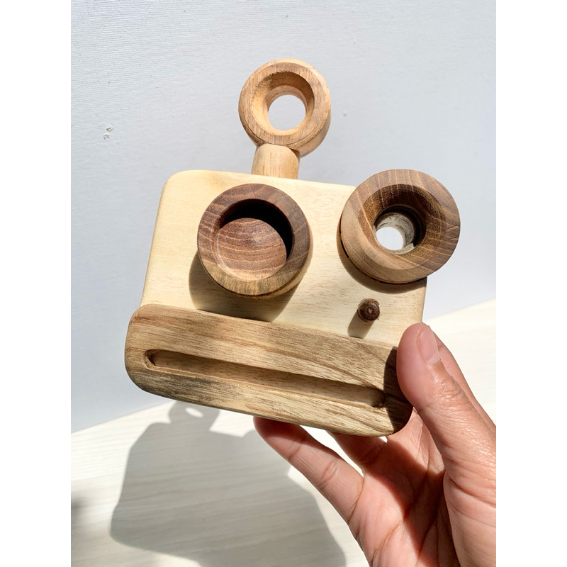 mainan anak kamera kayu polaroid