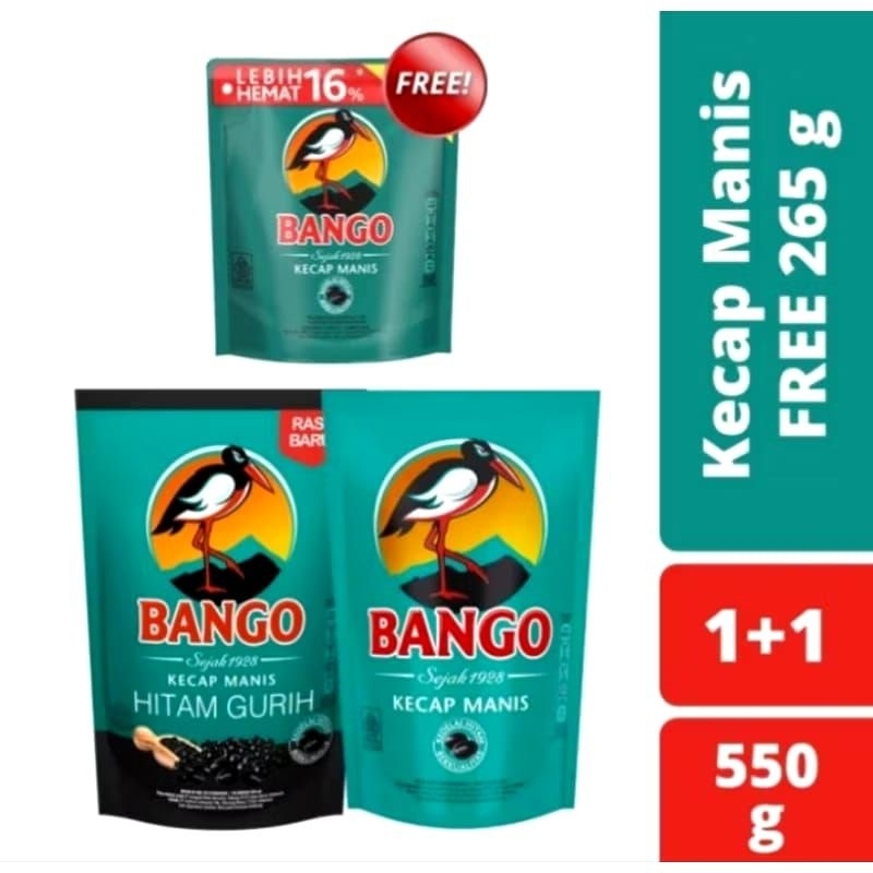 

Bango Hitam Gurih 550g dan Bango Manis 720g FREE Bango Manis 265g