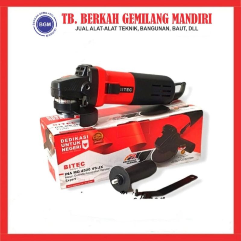 BITEC Mesin Gerinda Tangan 4 Inch Variable Speed / BITEC INA MG 4520 Mesin Gerinda Tangan 4" Variabl