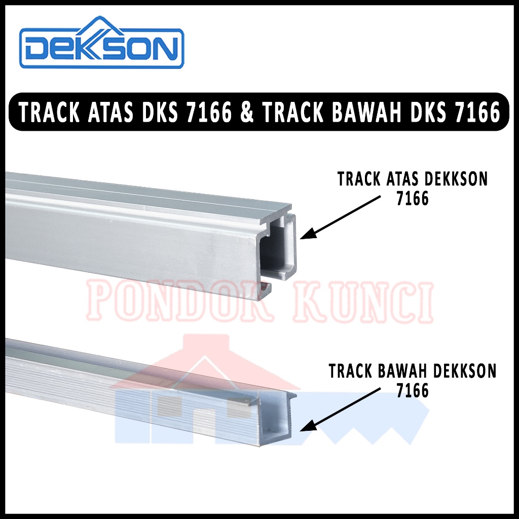 Track Aluminium Pintu Sliding / Lipat Dekkson 7166 Rel Atas Dan Bawah Pintu Aluminium 3 Meter