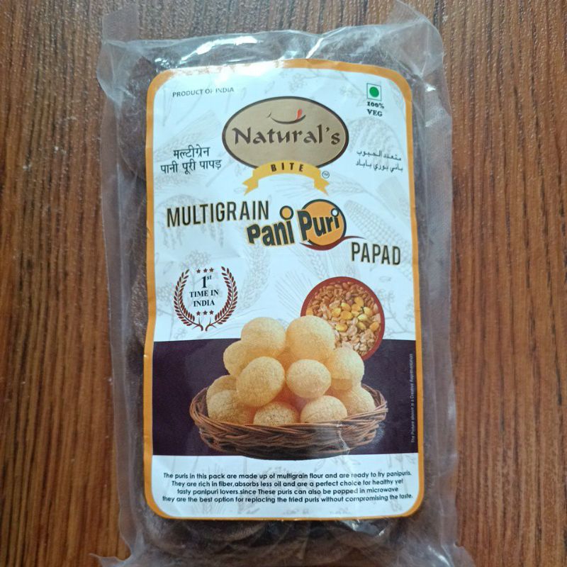 

Pani puri papad multigrain/kerupuk pani puri multigrain brand Natural's 200grams
