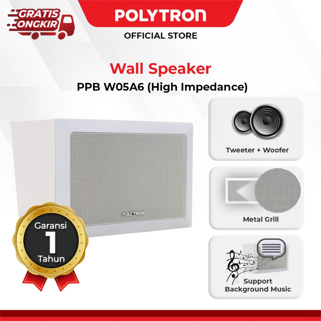 Polytron Sound System Sekolah Masjid Mushola Kantor (5 Wall Speaker)