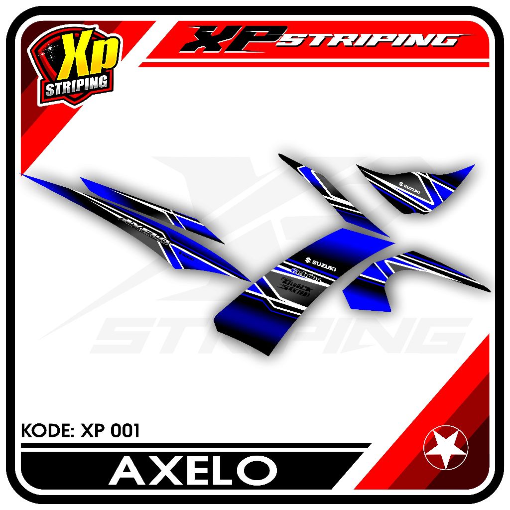 Striping Shogun Axelo - Sticker Striping Suzuki Shogun Axelo Desain Racing XP.01