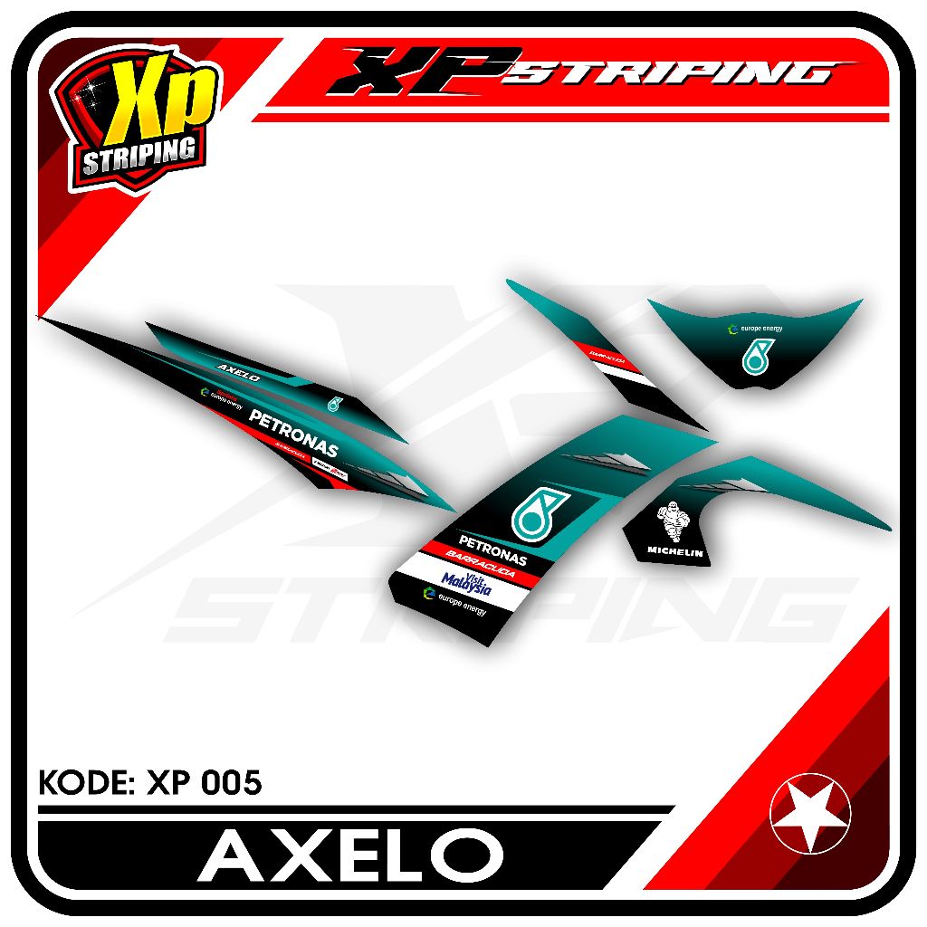 Striping Shogun Axelo - Sticker Striping Suzuki Shogun Axelo Desain Racing XP.05
