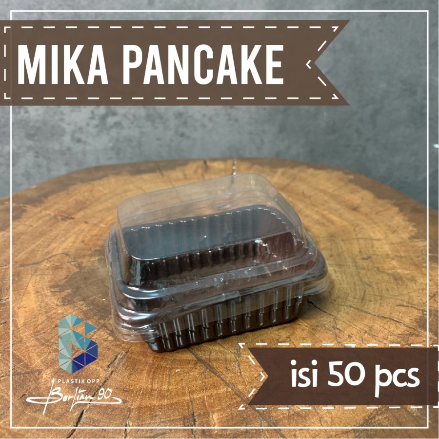 ( 50 pcs ) Mika Pancake durian mini - Mika Tart Kotak Mini Mika Kue Kotak puding
