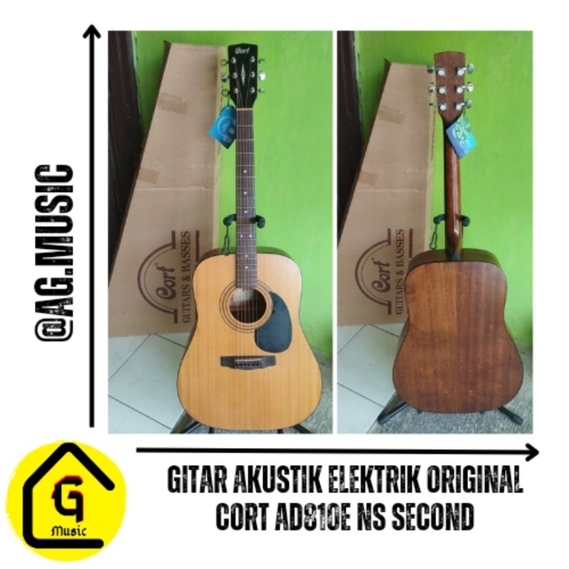 GITAR AKUSTIK ELEKTRIK ORIGINAL CORT AD810E NS SECOND MINUS TIDAK ADA TUTUP BATRENYA