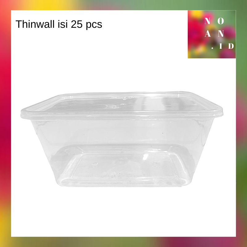 thinwall 750 ml & 1000 ml isi 25 pcs kotak makan kotak nasi kotak plastik