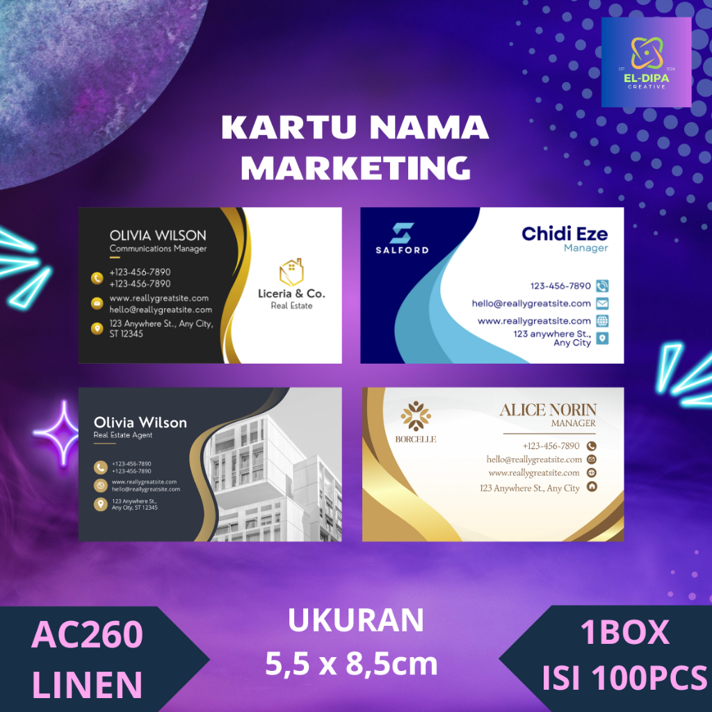 

KARTU NAMA MARKETING,1BOX ISI 100PCS