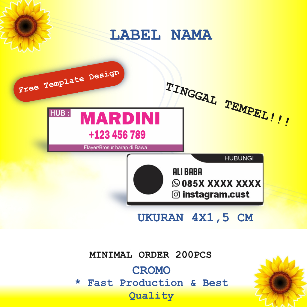 

Cutting stiker cromo, Cutting stiker lebel, nama, marketing