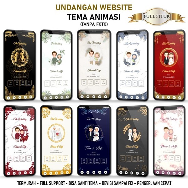Undangan Digital Website Tema ANIMASI / Tanpa Foto Murah Online Web Buat Sendiri / Dibuatkan Islami 
