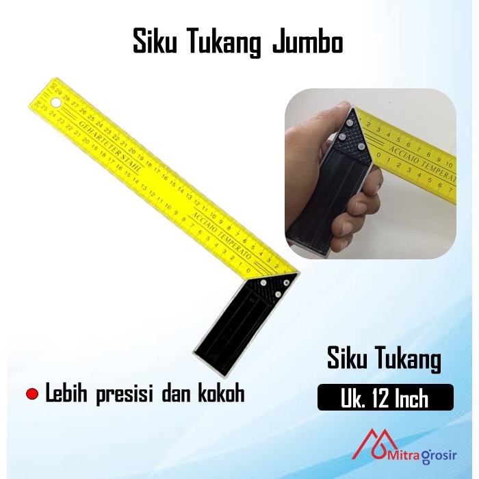 

Siku Tukang / Penggaris Siku Tukang Tebal JUMBO / Penggaris Tukang / Garisan Penggaris Siku Tukang