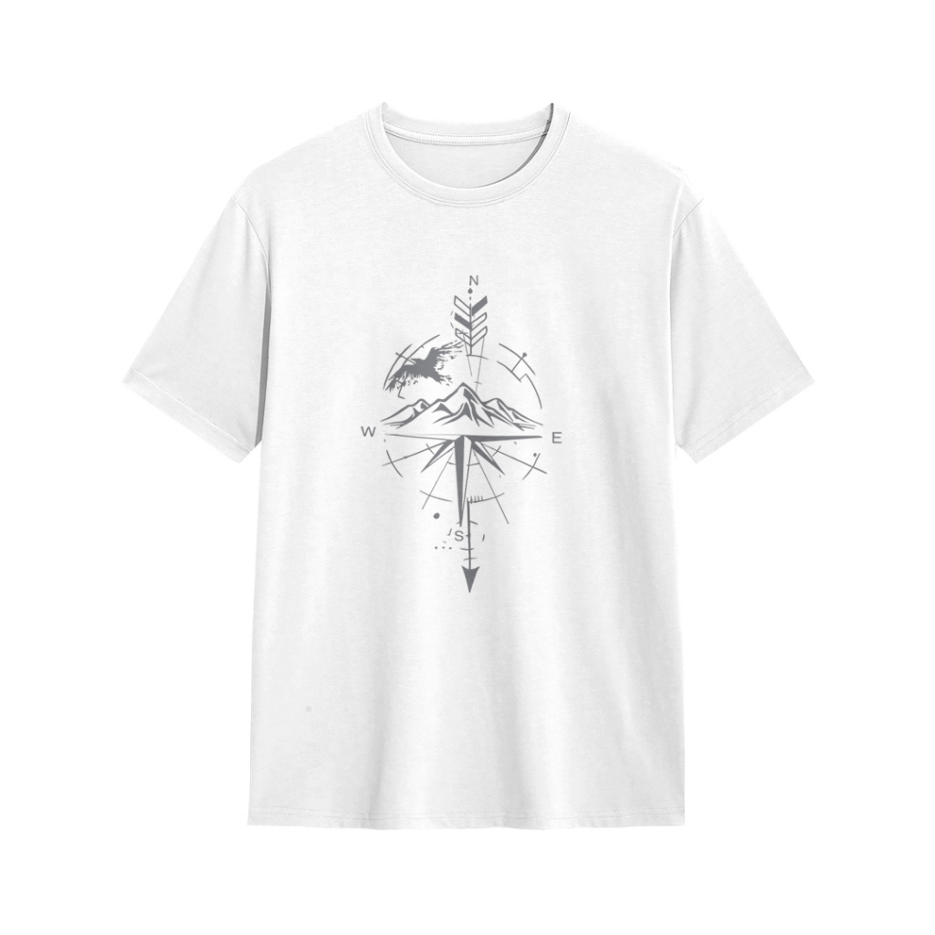 Kaos Lengan Pendek Pendaki Gunung Kompas Cotton Combed 24s Unisex Pria Wanita