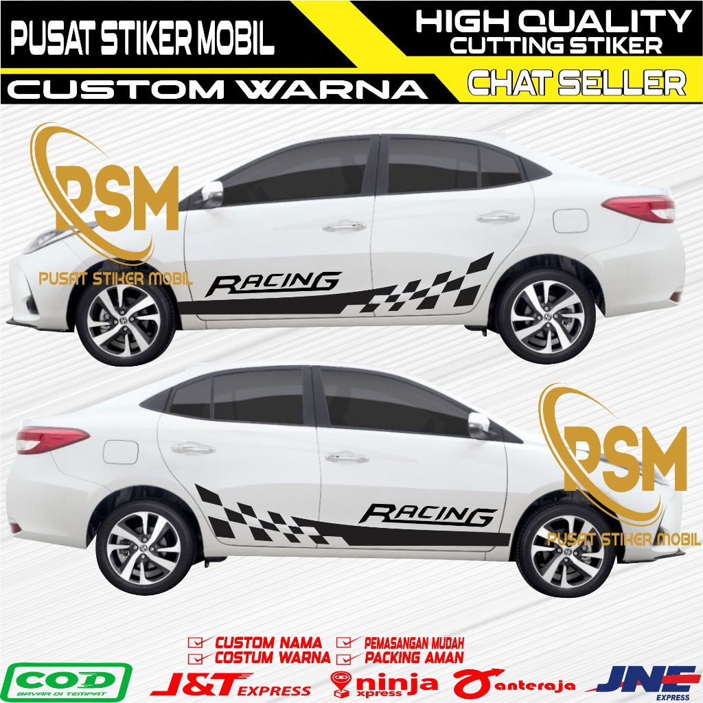 Stiker mobil sedan keren terbaru striping cutting sticker mobil