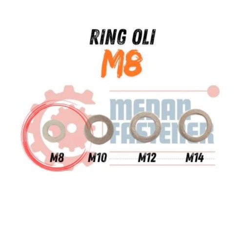 Ring Oli Aluminium M8 / Ring Oli Baut 12