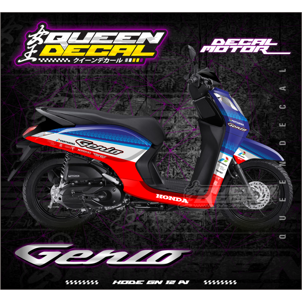 Stiker Motor Full Body Motor Genio / Decal Aksesoris Body Motor Genio Bisa Custom - GN