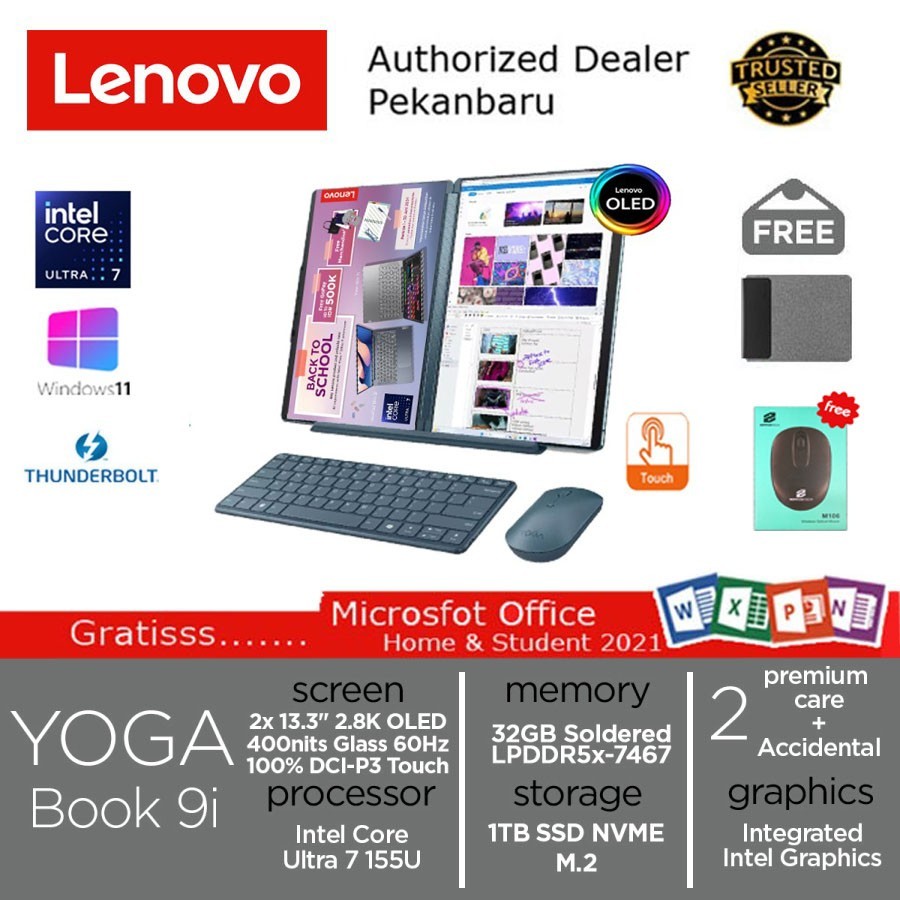 Lenovo Yoga Book 9i Intel Ultra 7 155U 1TB SSD 32GB 2.8K OLED Touch