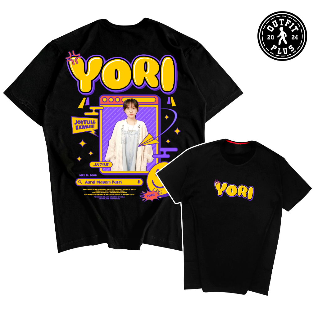 Kaos JKT48 Yori Bubble Kawaii FREE STICKER - Kaos T-Shirt Viral Cotton Combed 24s Pria Unisex