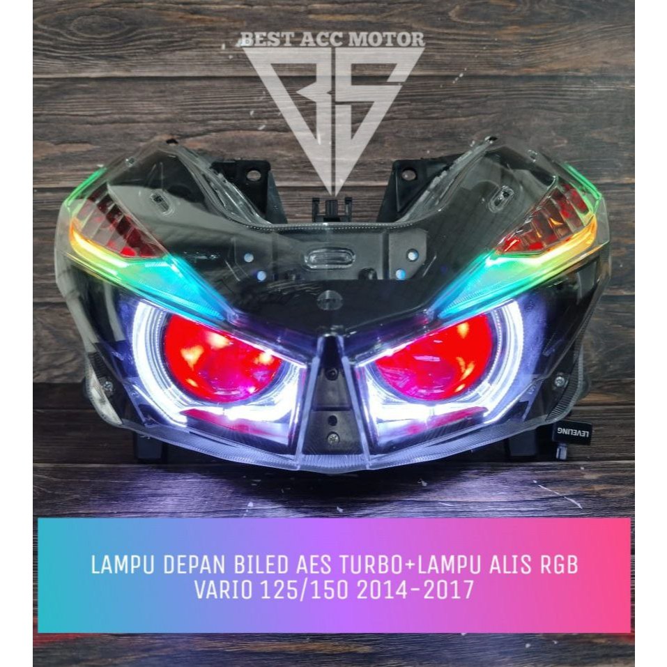 BILED VARIO 125 LED 2014-2017 LAMPU DEPAN FULL SET LAMPU ALIS RGB