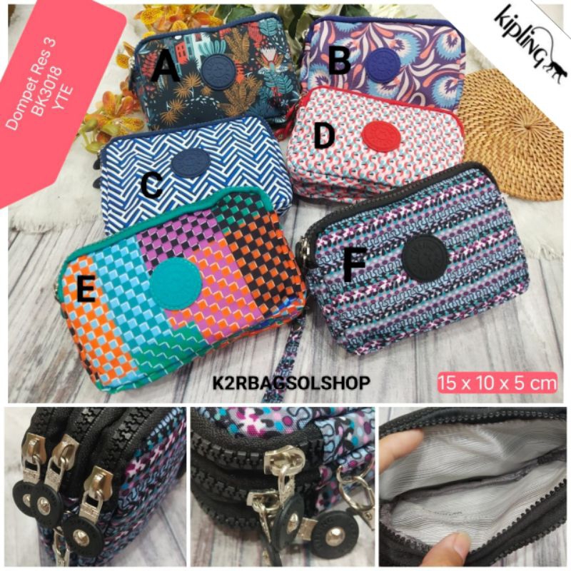 Dompet hp wanita original kipling 3 resleting(BK 2031)besar