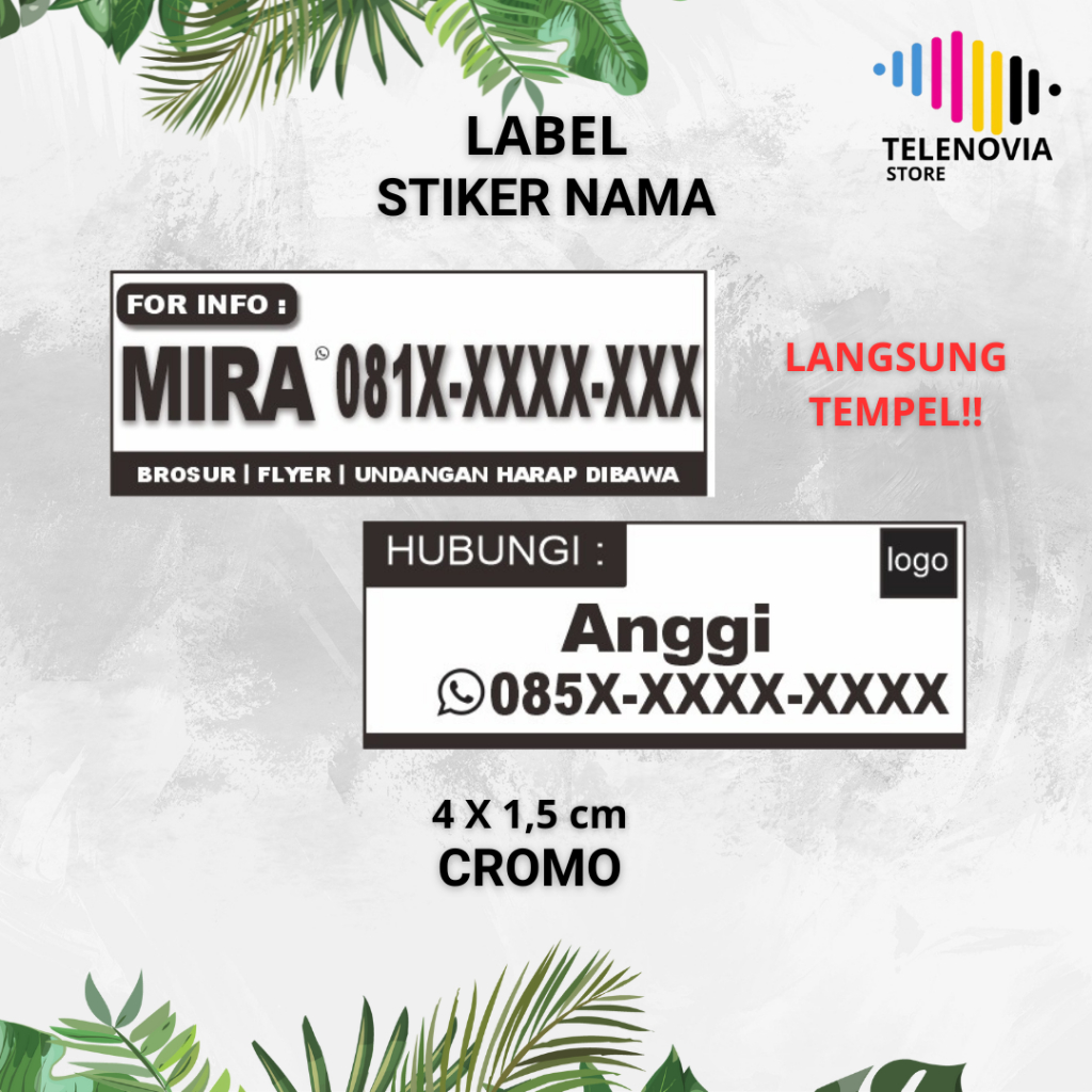 

Cutting stiker cromo, Cutting stiker lebel, nama, marketing