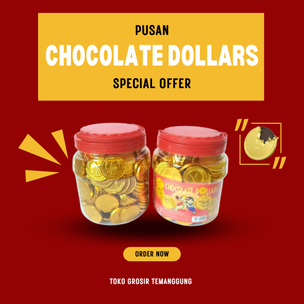 

1 TOPLES PERMEN CHOCOLATE DOLLARS ISI 200 pcs / COKLAT DOLAR