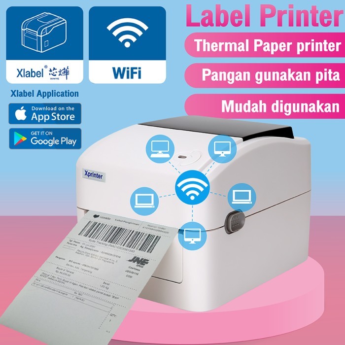 BARCODE PRINTER THERMAL WIFI XPRINTER XP-460UW SUPPORT 110MM / A6 - PRINTER THERMAL RESI