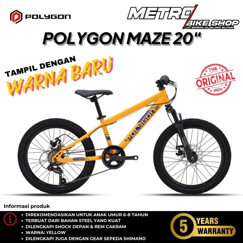 Sepeda anak Polygon Maze 20 inch Sepeda MTB anak murah