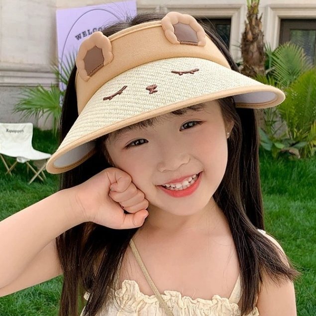 Topi Anak Bucket Hat Premium Topi pantai wanita lucu topi anti uv Korea topi bucket lebar Portabel
