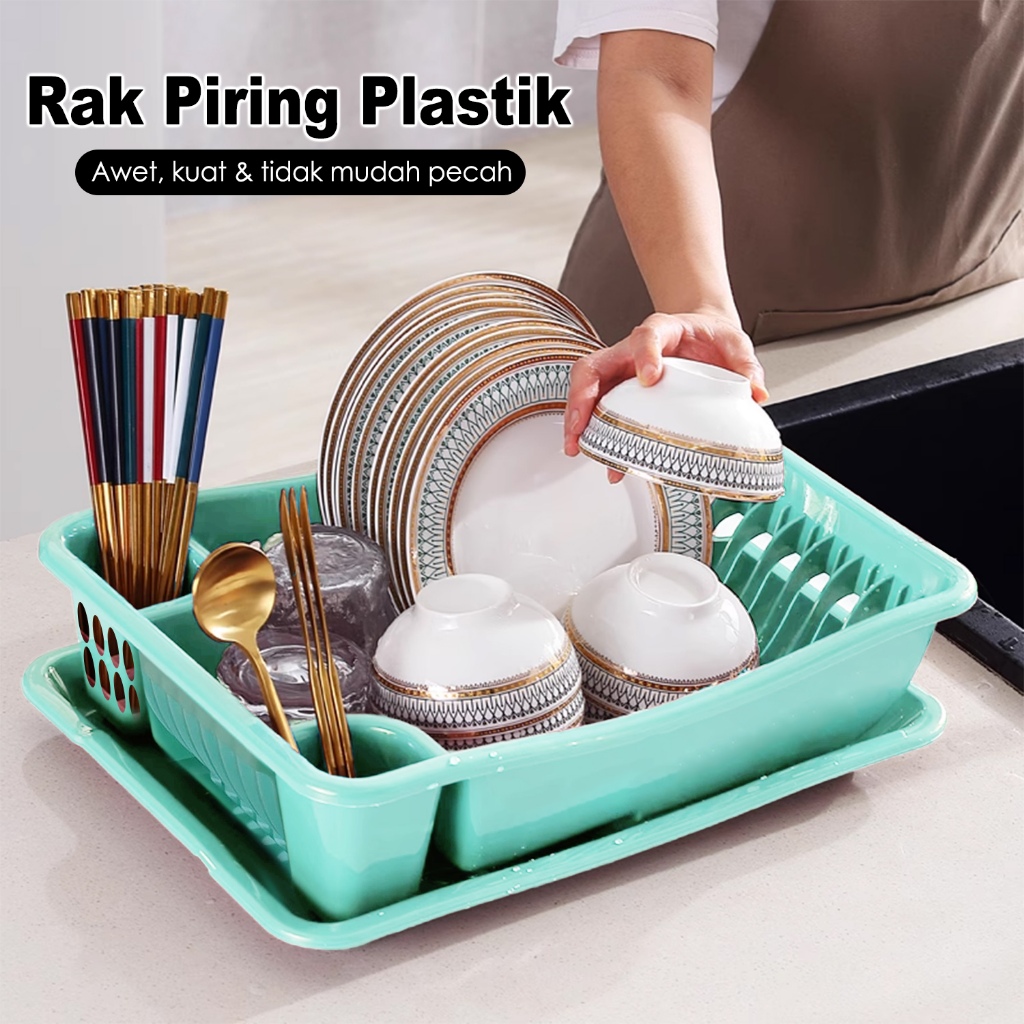 Rak Piring Dan Sendok Plastik / Rak Piring Plastik / Rak Piring Serbaguna / Rak Piring Dapur Baskom 