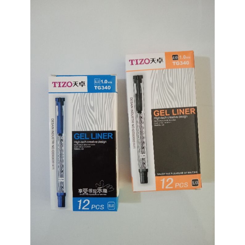 

PULPEN BOLPEN - TIZO TG340 GEL INK PEN - HITAM & BIRU