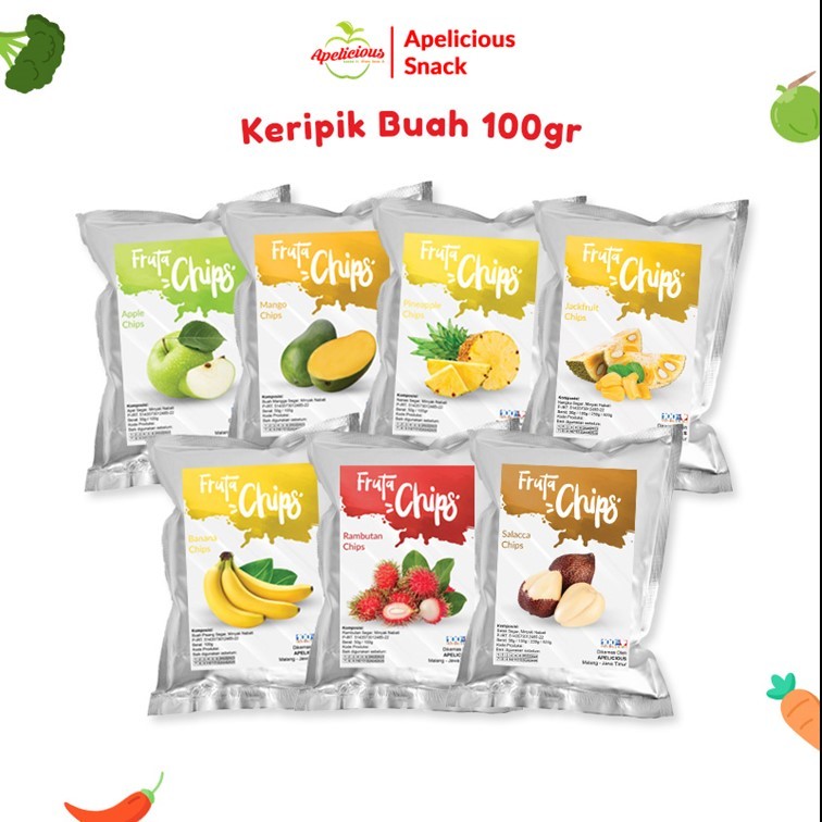 

APELICIOUS Fruta Chips Keripik Buah dan Sayur/ Kerupuk Buah dan Sayur / Nangka Salak Apel 50gr