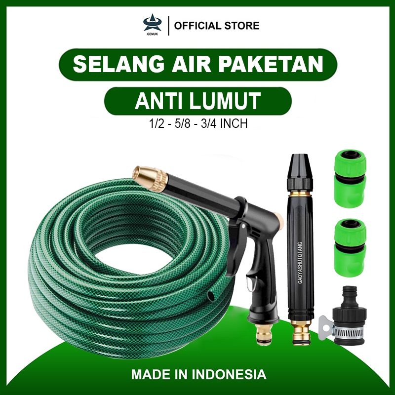 GEMUK Selang Air Cuci Motor 30 Meter Sepaket Selang Air Cuci Motor Cuci Mobil Siram Taman Selang