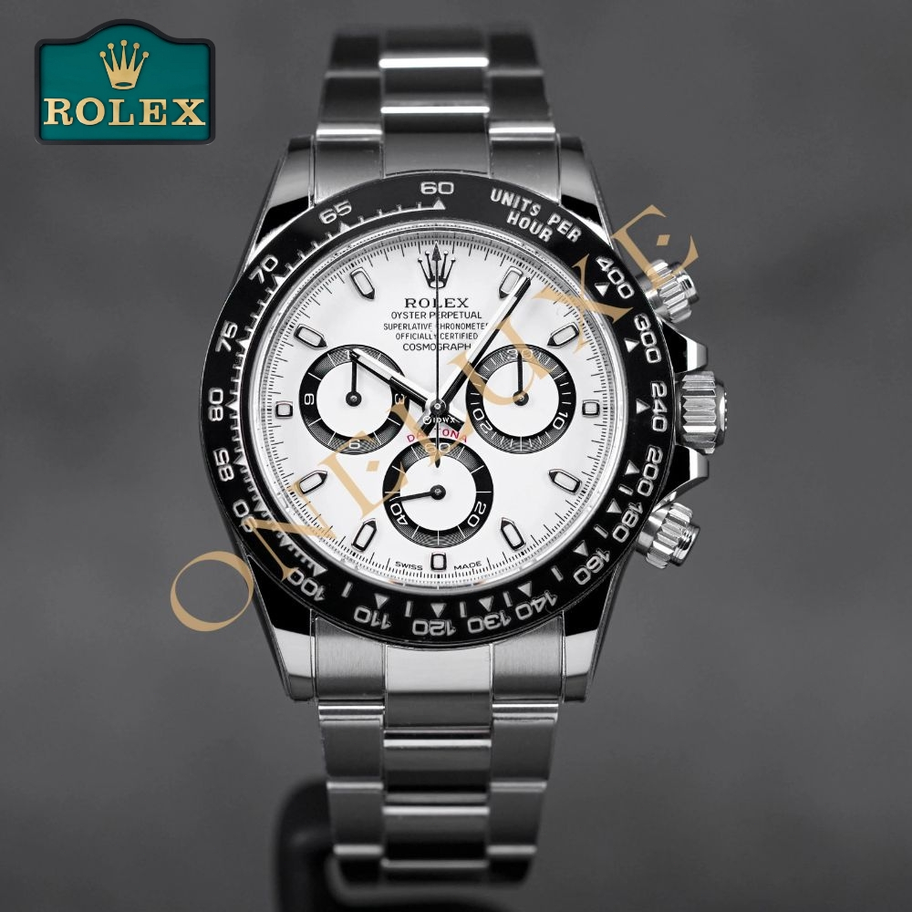 [White Daytona] ROLEX jam tangan ori Cosmograph Daytona 40mm Stainless Steel Cerachrom White pria ra