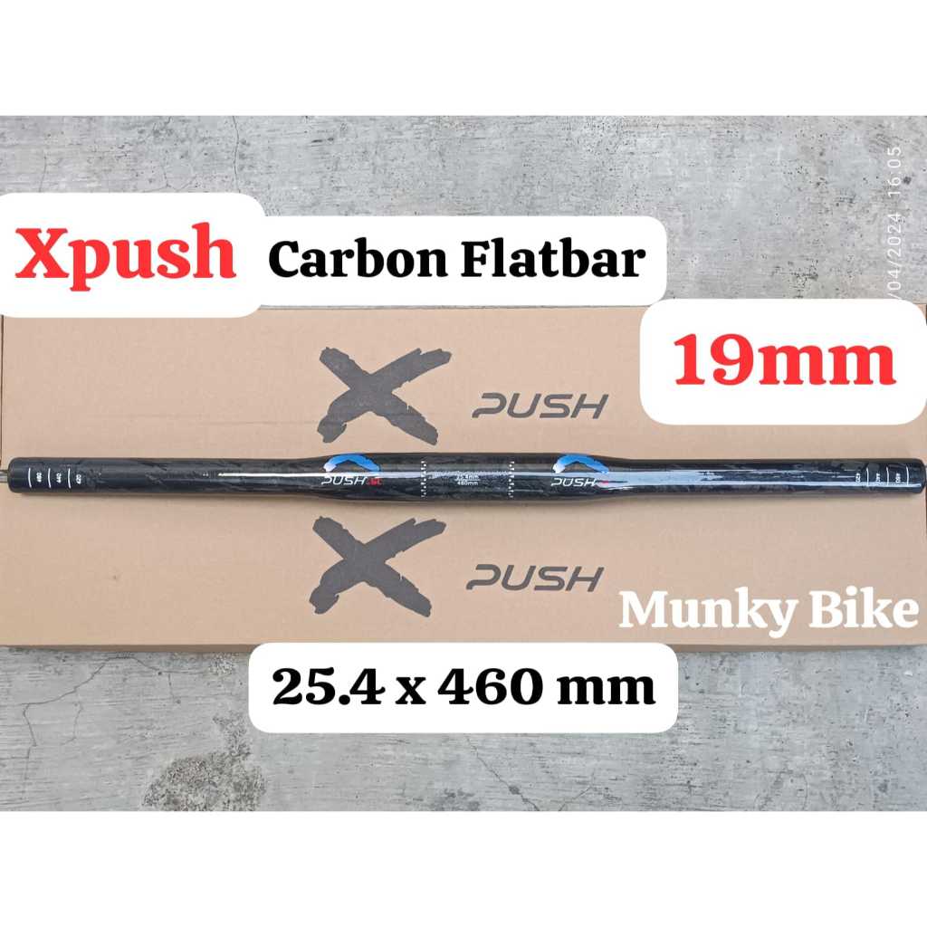 Xpush Carbon Handlebar 25.4 x 460mm 19mm Setang Stang Karbon Handle Sepeda Anak Pushbike Flatbar 19 